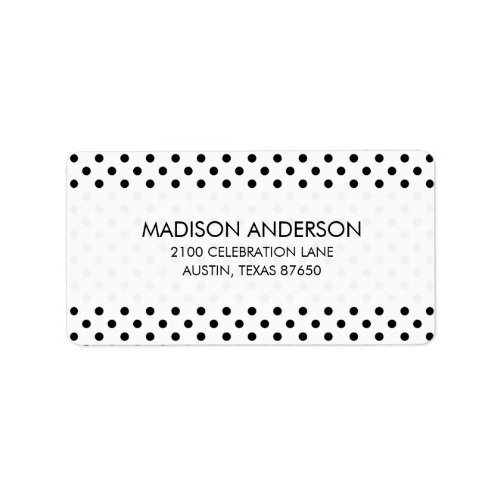 Black and White Polka Dots Pattern Label