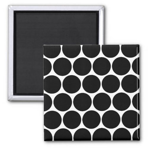 Black  And White Polka Dots Pattern Magnet