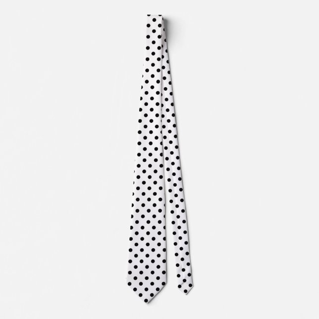 Black and white polka dots pattern neck ties (Front)