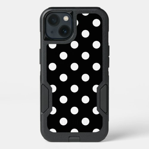 Black and White Polka Dots Pattern iPhone 13 Case