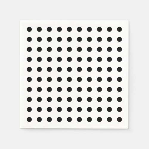 Black and white polka dots pattern paper napkins
