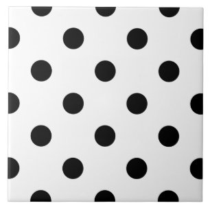 Black and white polka dots pattern print tile