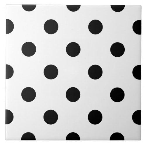 Black and white polka dots pattern print tile
