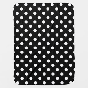 Black and White Polka Dots Pattern Receiving Blanket