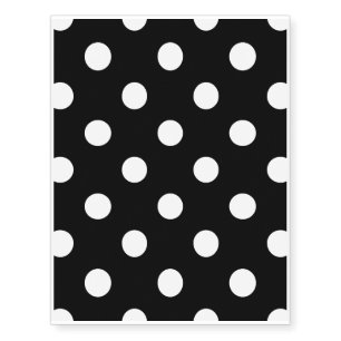 Black and White Polka Dots Pattern Temporary Tattoos