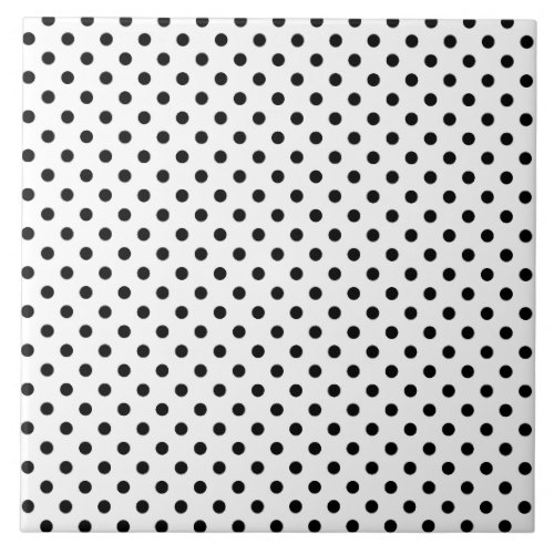 Black and White Polka Dots Pattern Tile