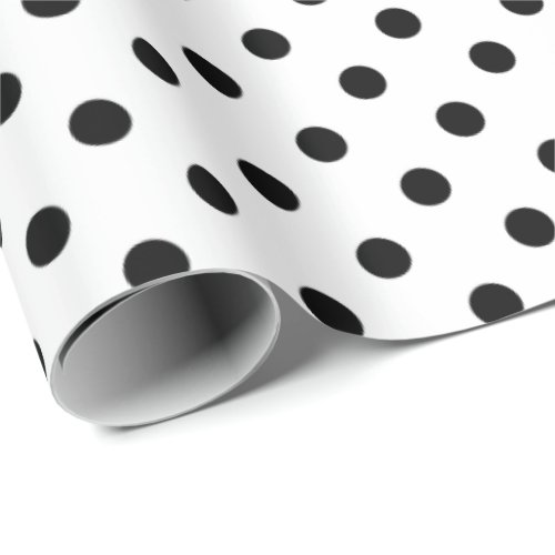Black and white polka dots pattern wrapping paper