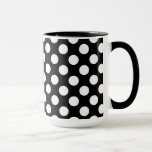 Black And White Polka Dots; Paw Print Mug at Zazzle