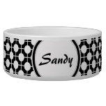 Black And White Polka Dots Personalized Pet Bowl at Zazzle