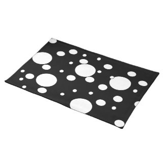 Black and white polka dots placemat