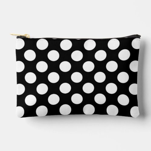 Black and White Polka Dots Polka Dot Pattern Accessory Pouch