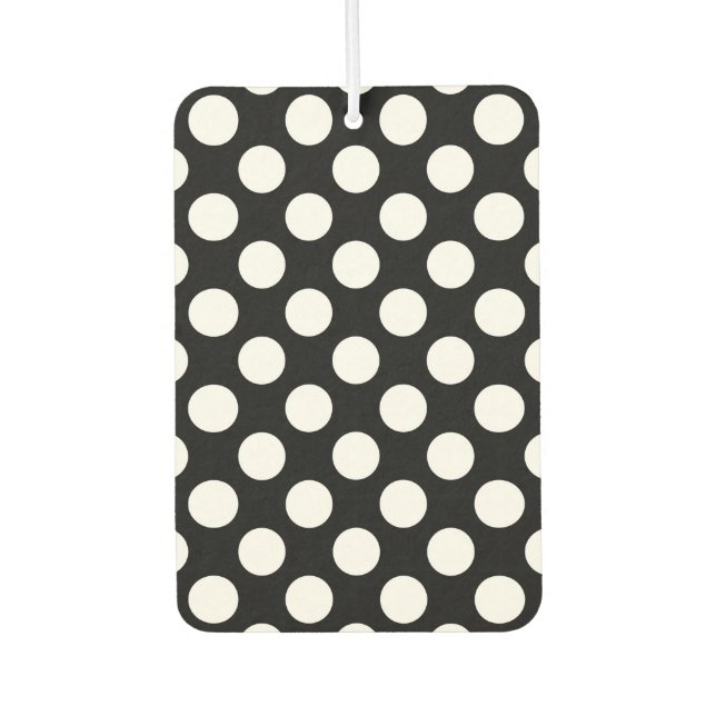 Black and White Polka Dots, Polka Dot Pattern Air Freshener (Front)