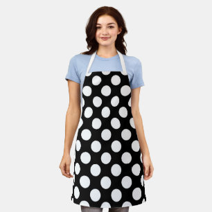 Black and White Polka Dots, Polka Dot Pattern Apron