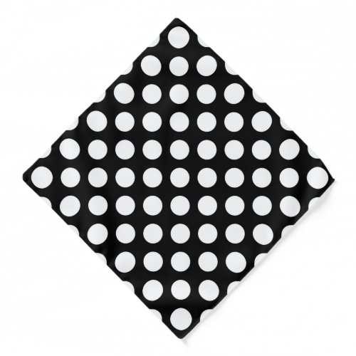 Black and White Polka Dots Polka Dot Pattern Bandana