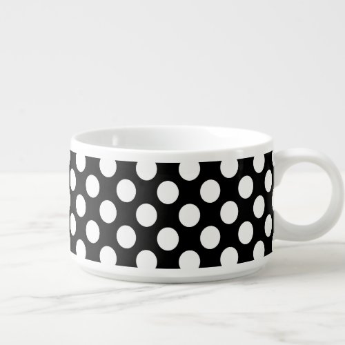 Black and White Polka Dots Polka Dot Pattern Bowl