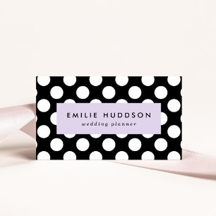 Black and White Polka Dots, Polka Dot Pattern Business Card
