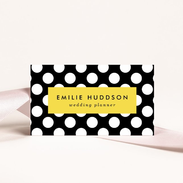 Black and White Polka Dots, Polka Dot Pattern Business Card (Creator Uploaded)