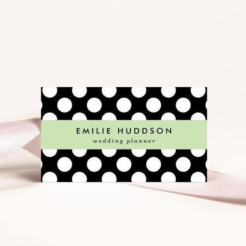 Black and White Polka Dots Polka Dot Pattern Business Card