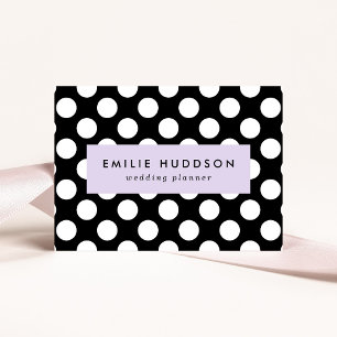 Black and White Polka Dots, Polka Dot Pattern Business Card
