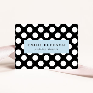 Black and White Polka Dots, Polka Dot Pattern Business Card