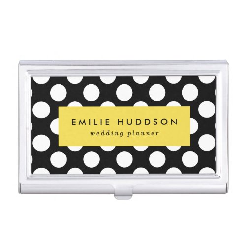 Black and White Polka Dots Polka Dot Pattern Business Card Case