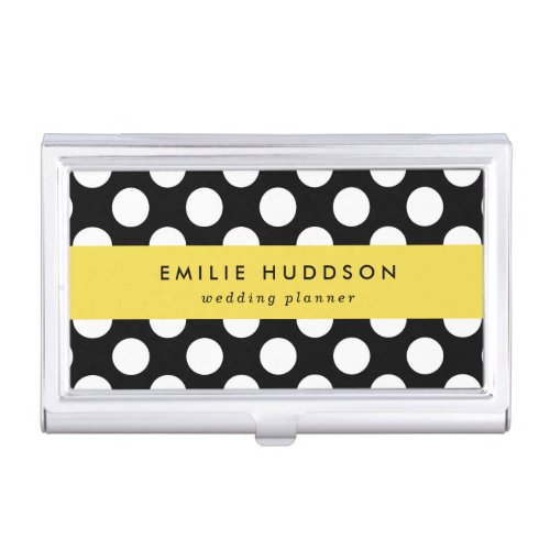 Black and White Polka Dots Polka Dot Pattern Business Card Case