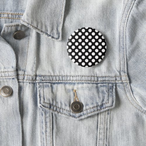 Black and White Polka Dots Polka Dot Pattern Button