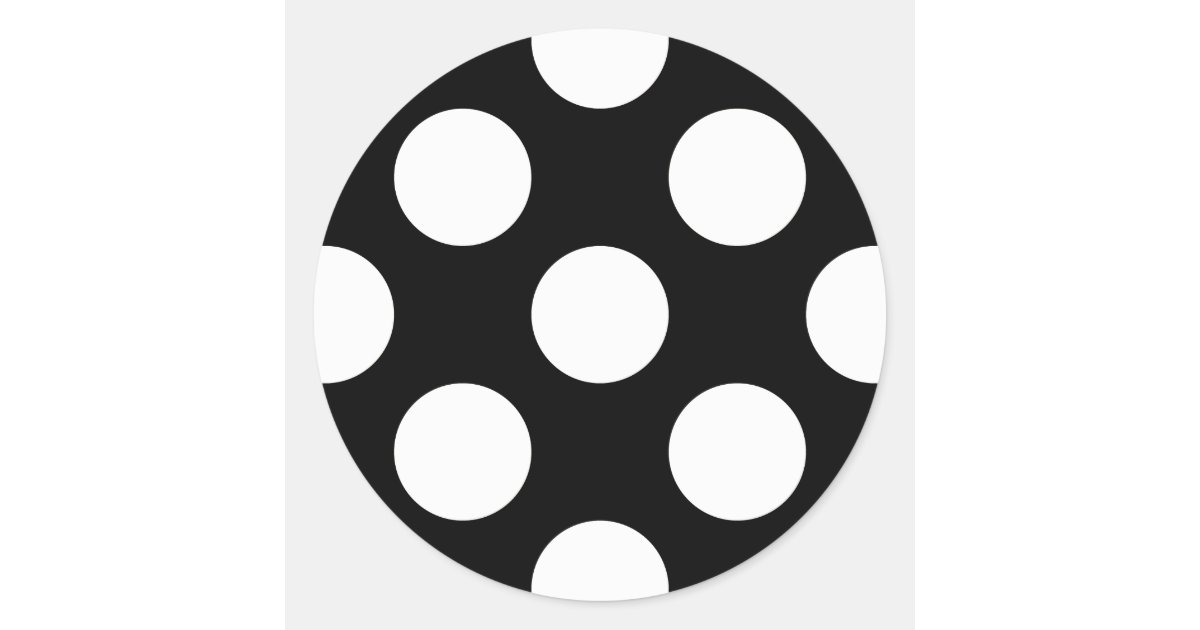 Black and White Polka Dots, Polka Dot Pattern Classic Round Sticker ...