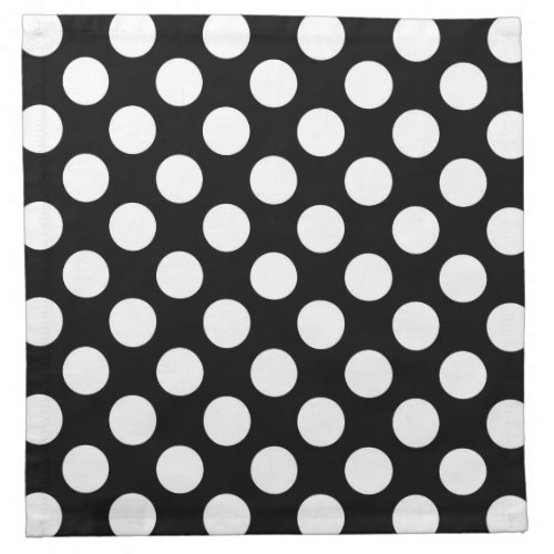 Black and White Polka Dots Polka Dot Pattern Cloth Napkin