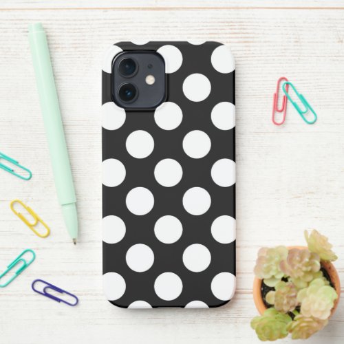 Black and White Polka Dots Polka Dot Pattern iPhone 12 Case