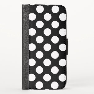 Black and White Polka Dots, Polka Dot Pattern iPhone X Wallet Case