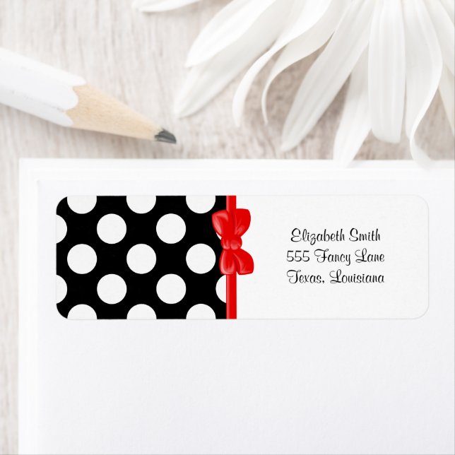 Black and White Polka Dots, Polka Dot Pattern Label (Insitu)