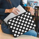 Black and White Polka Dots, Polka Dot Pattern Laptop Sleeve<br><div class="desc">Cute,  fun and adorable polka dot pattern in black and white color. Modern and trendy gift,  perfect for the polka dots lover in your life.</div>