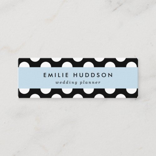 Black and White Polka Dots Polka Dot Pattern Mini Business Card