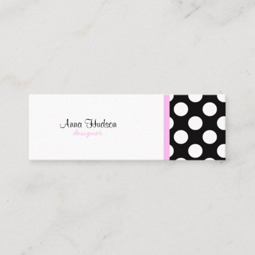 Black and White Polka Dots Polka Dot Pattern Mini Business Card