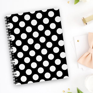 Black and White Polka Dots, Polka Dot Pattern Notebook