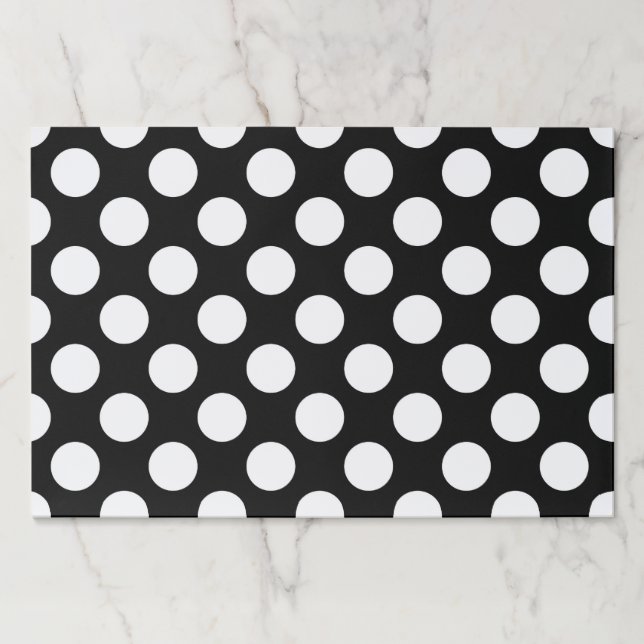 Black and White Polka Dots, Polka Dot Pattern Paper Pad (Front)