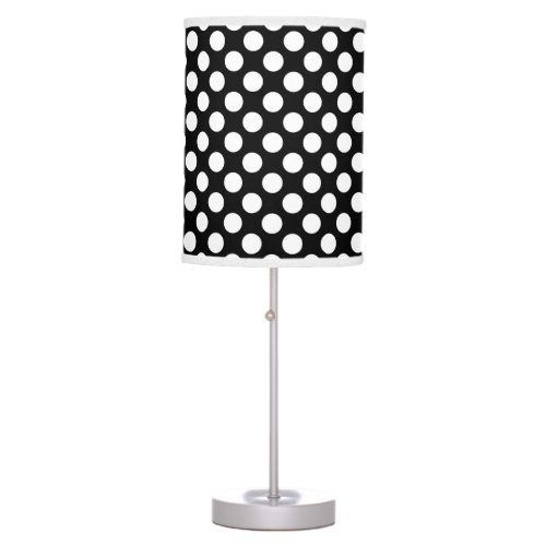 Black and White Polka Dots Polka Dot Pattern Table Lamp