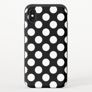 Black and White Polka Dots, Polka Dot Pattern iPhone X Slider Case