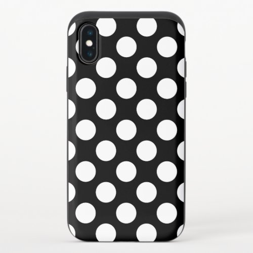 Black and White Polka Dots Polka Dot Pattern iPhone X Slider Case