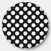 Black and White Polka Dots, Polka Dot Pattern Wireless Charger (Front)