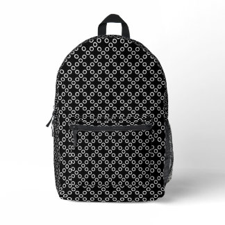 Black and white polka dots printed backpack
