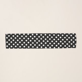 Black and white polka dots scarf