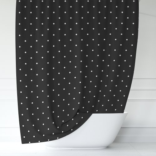 Black And White Polka Dots Shower Curtain