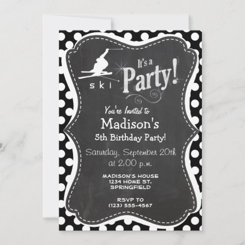 Black and White Polka Dots; Snow Ski Announcement