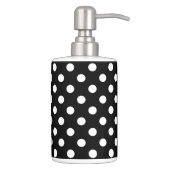 Black and White Polka Dots Soap Dispenser And Toothbrush Holder (Right)