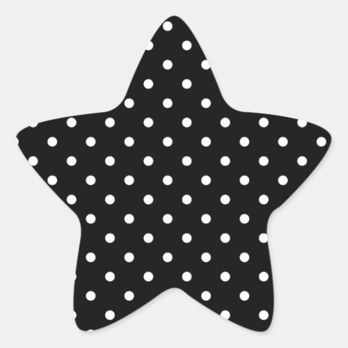 Black and white Polka Dots Star Sticker