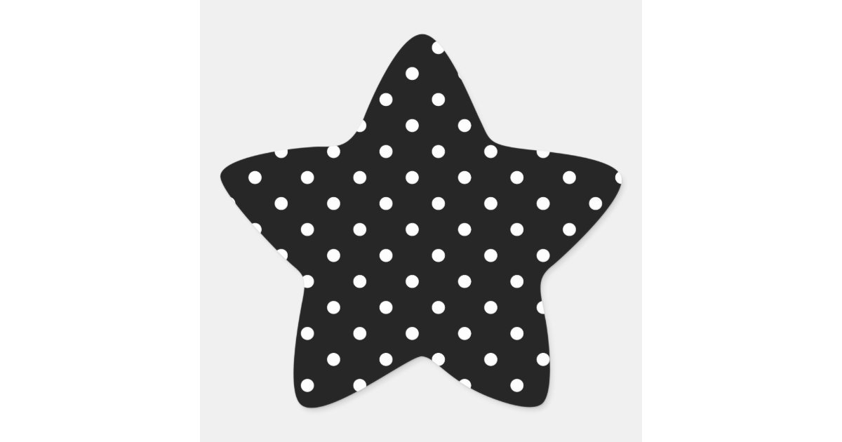 Black and white Polka Dots Star Sticker | Zazzle