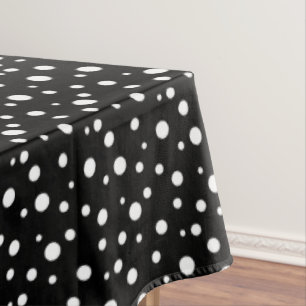 Black and White Polka Dots Tablecloth