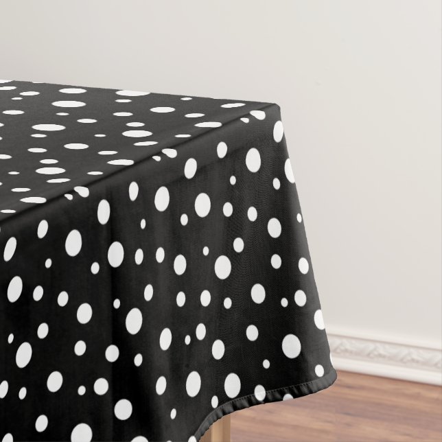 Black and White Polka Dots Tablecloth (In Situ)